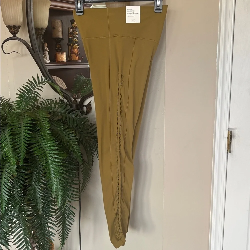 Brand New CALIA Inspire Crochet High-Rise 7/8 Leggings Fitted Tight Olive Bronze - Picture 13 of 16